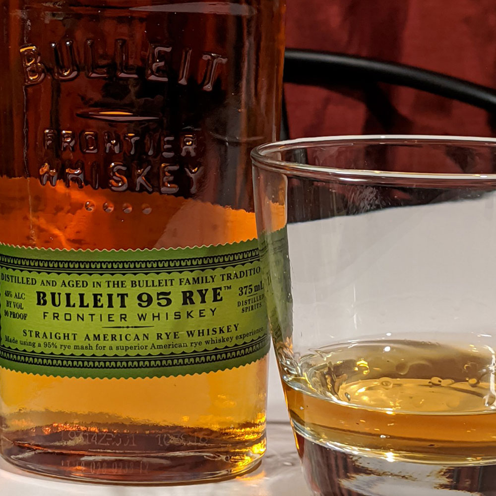 Bulleit-Rye-95-Whiskey-In-Glass Bulleit Rye 95 Whiskey In Glass